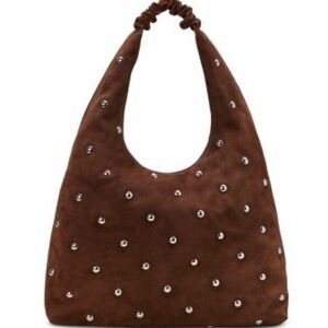 Reformation Willow Studded Suede Hobo Bag